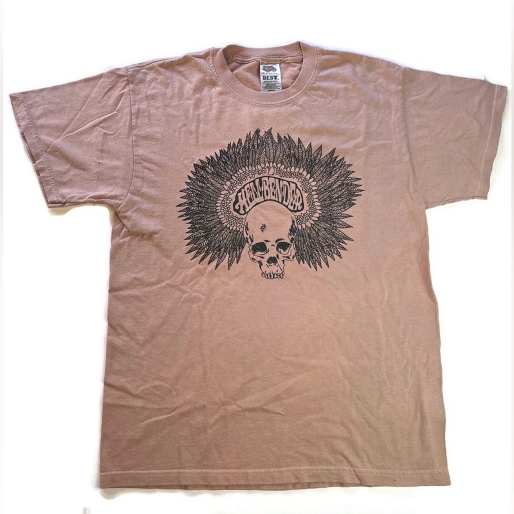 Hellbender‎ Band Tee, Short Sleeve, Size Medium, Skull with Feathers Graphic Tee